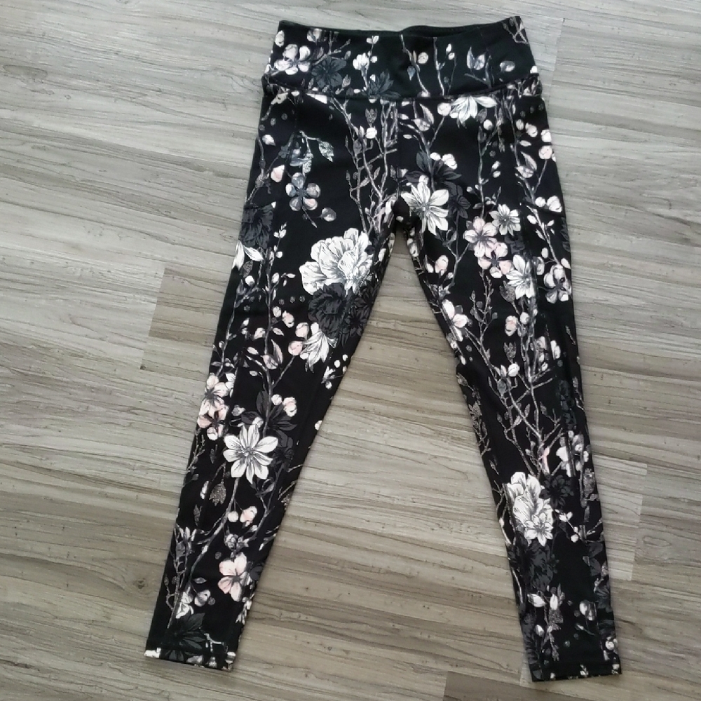 Floral Black Leggings